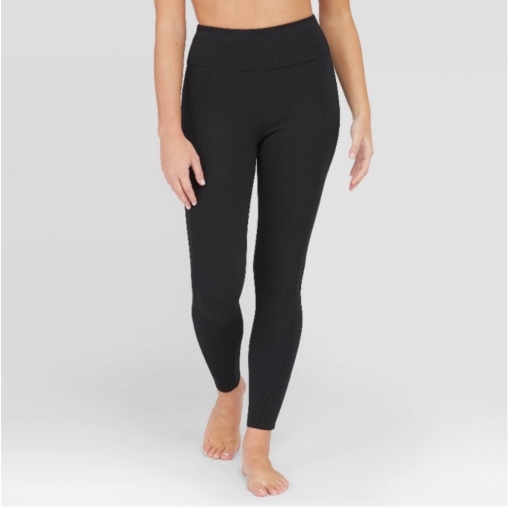 Spanx Assets Solid Black Ponte Shaping Leggings S… - image 1